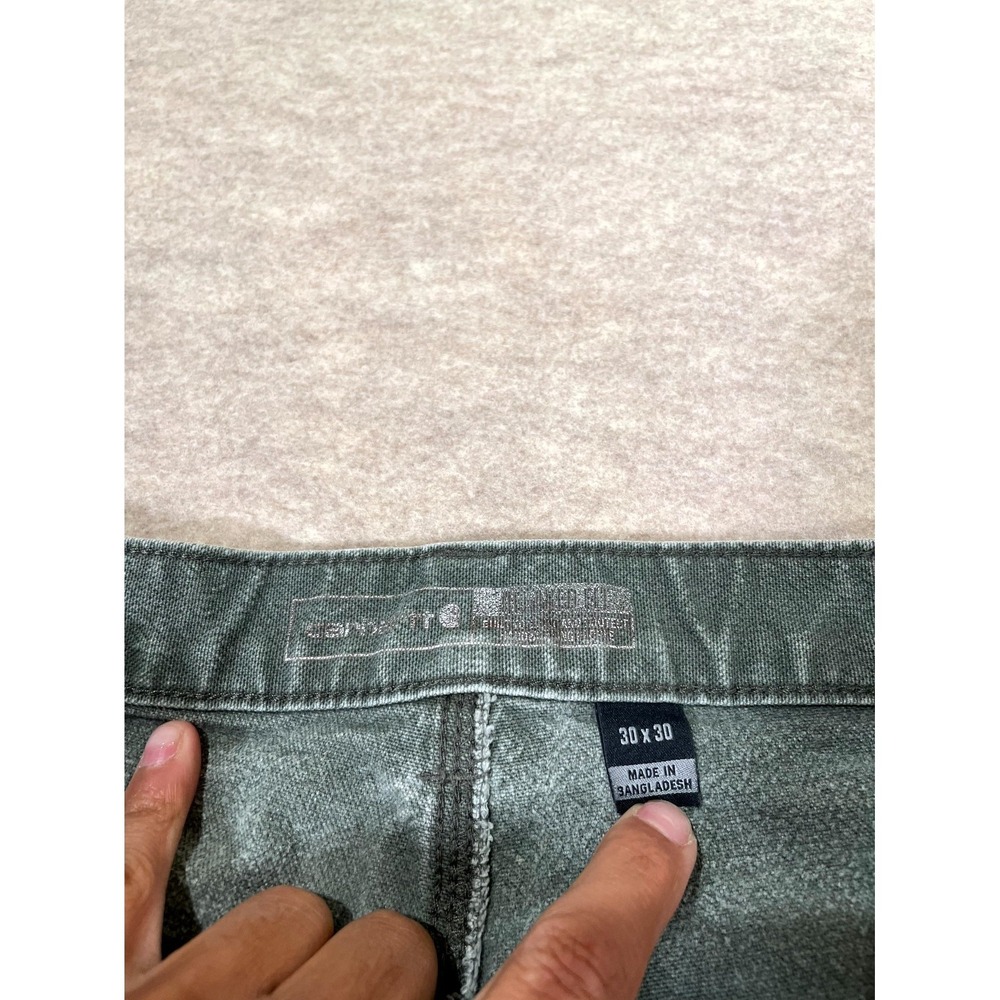 Carhartt Relaxed Fit Carpenter Pants Mens 30x30 Gray Straight Leg Distressed - Picture 5 of 16